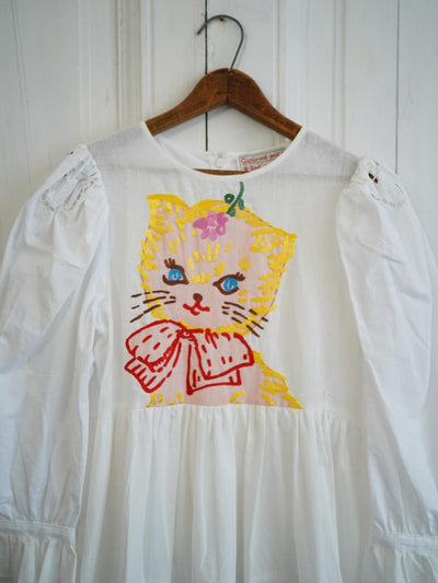 Unlogical Poem Puff Sleeve Embroidered Dress