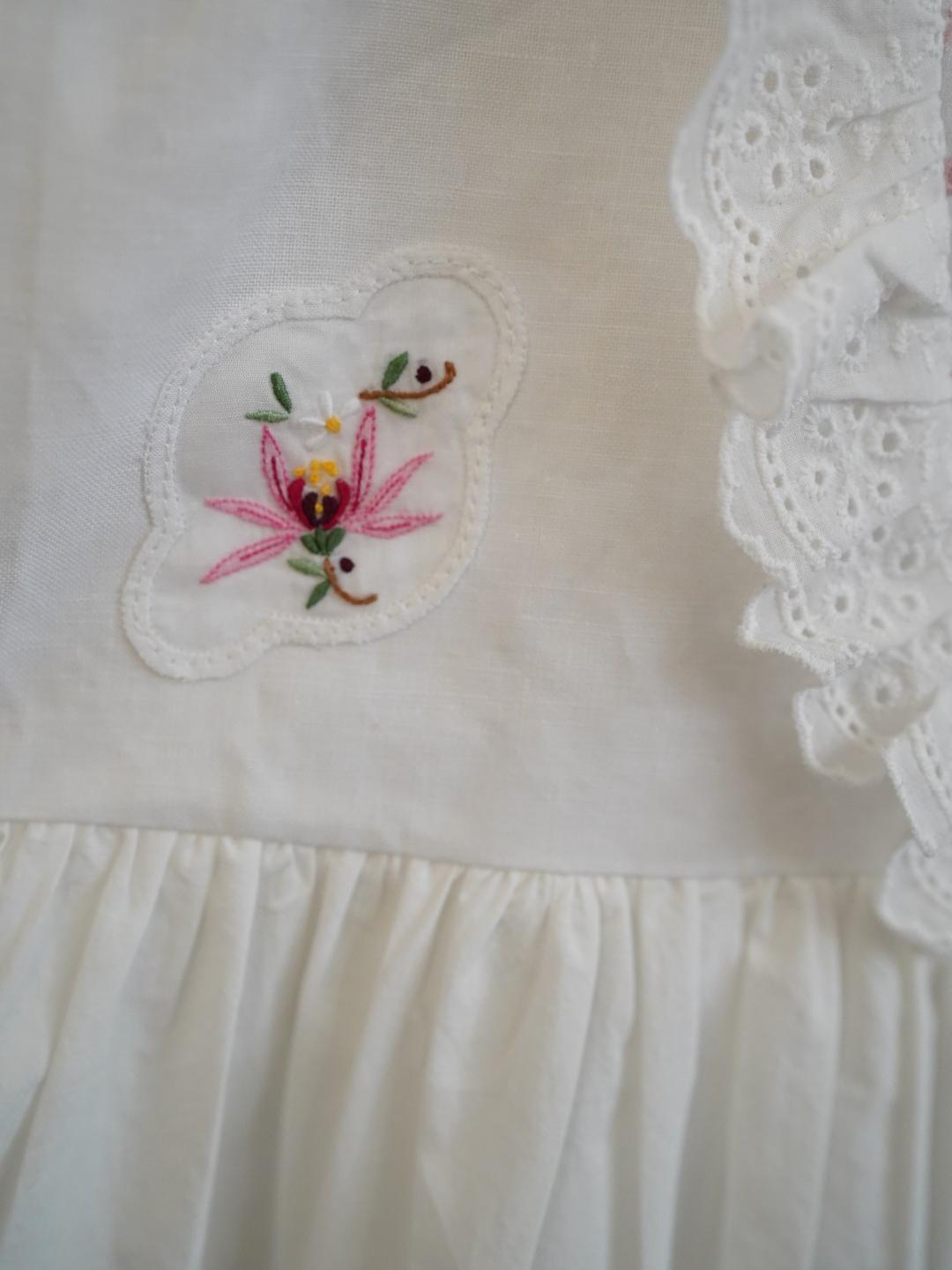 Unlogical Poem Puff Sleeve Embroidered Dress
