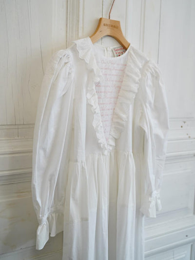 Unlogical Poem Puff Sleeve Embroidered Dress
