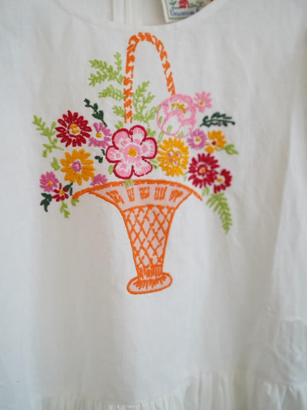Unlogical Poem Puff Sleeve Embroidered Dress