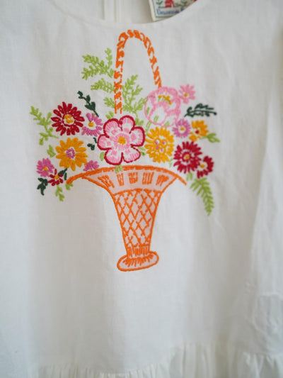 Unlogical Poem Puff Sleeve Embroidered Dress