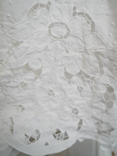 Unlogical Poem Puff Sleeve Embroidered Dress