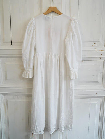 Unlogical Poem Puff Sleeve Embroidered Dress