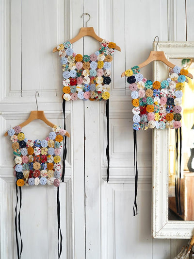 Unlogical Poem Heavy-Duty Colorful Yo-Yo Flower Tie-Back Vest