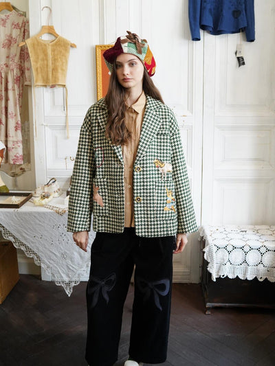 Unlogical Poem Circus Embroidered Corduroy Blazer