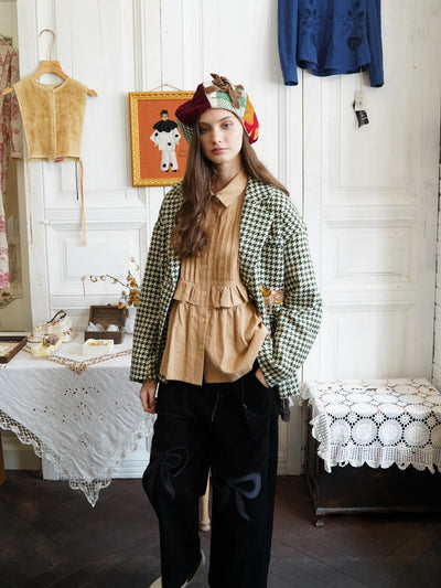 Unlogical Poem Circus Embroidered Corduroy Blazer