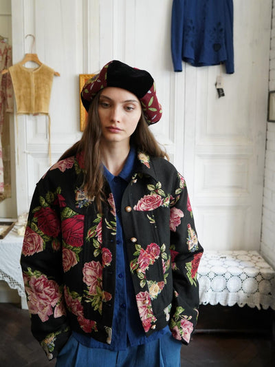 Unlogical Poem Vintage Style Rose Jacket