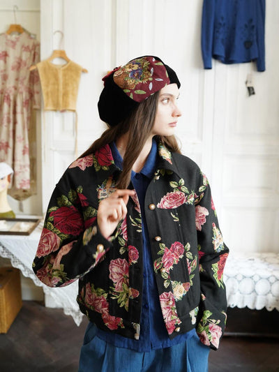 Unlogical Poem Vintage Style Rose Jacket