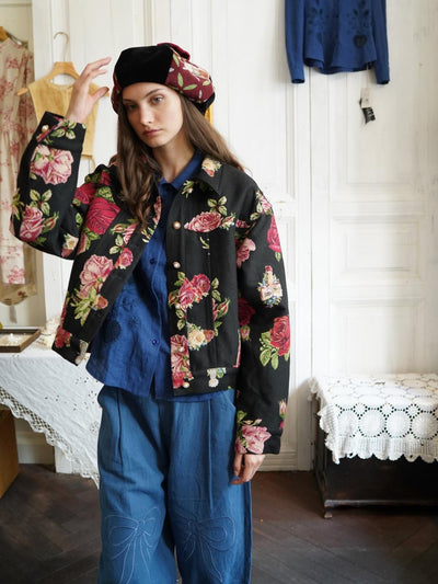 Unlogical Poem Vintage Style Rose Jacket
