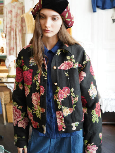 Unlogical Poem Vintage Style Rose Jacket