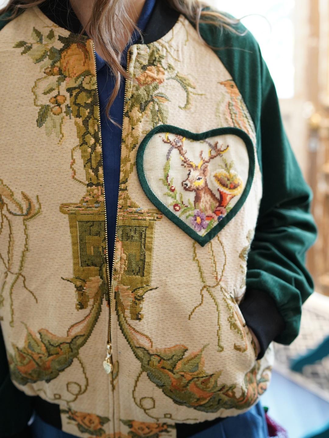 Unlogical Poem Retro Style Patchwork Velvet Embroidery Souvenir Jacket