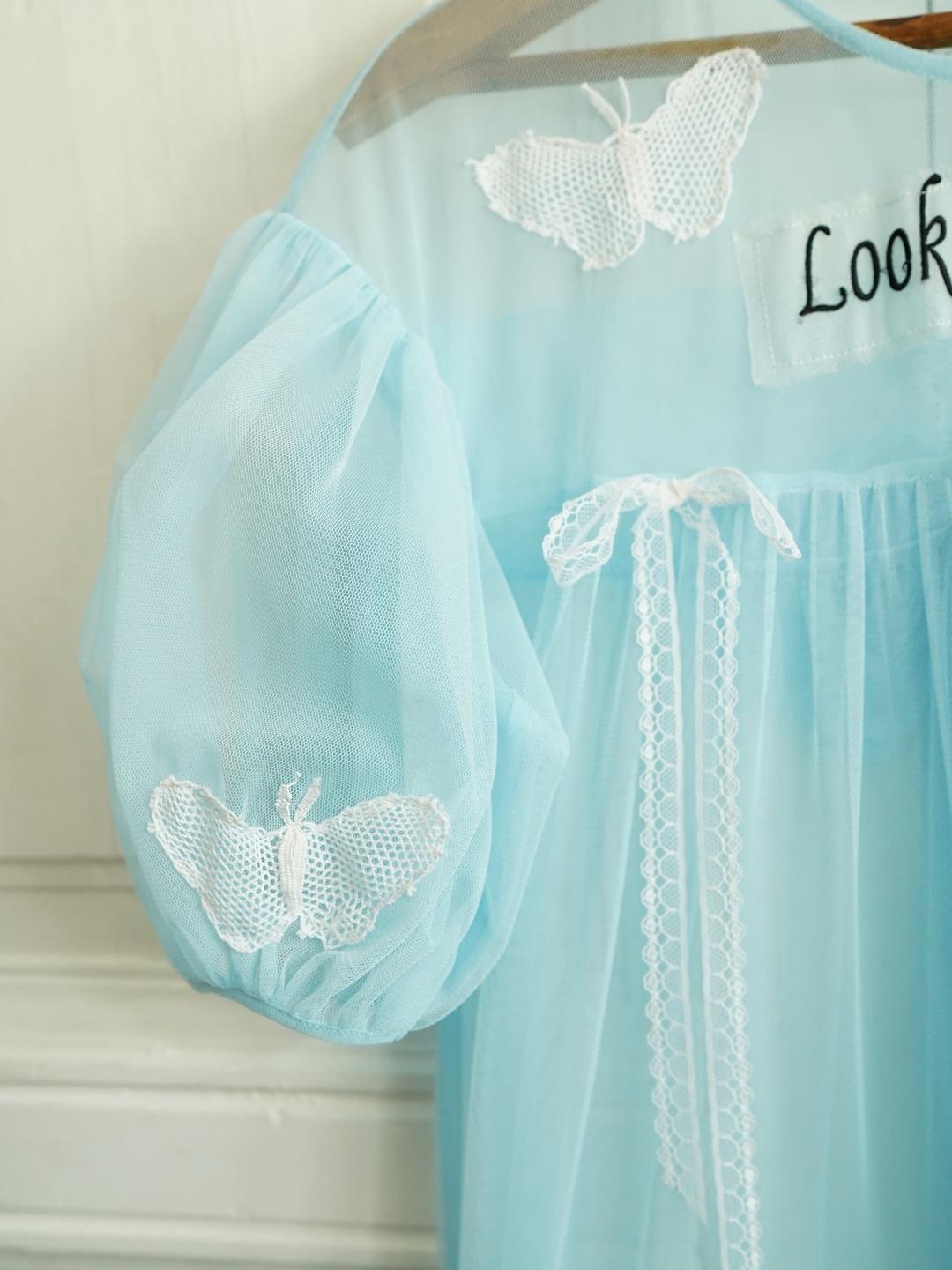 Unlogical Poem Vintage Dreamy Tulle Collage Embroidered Dress