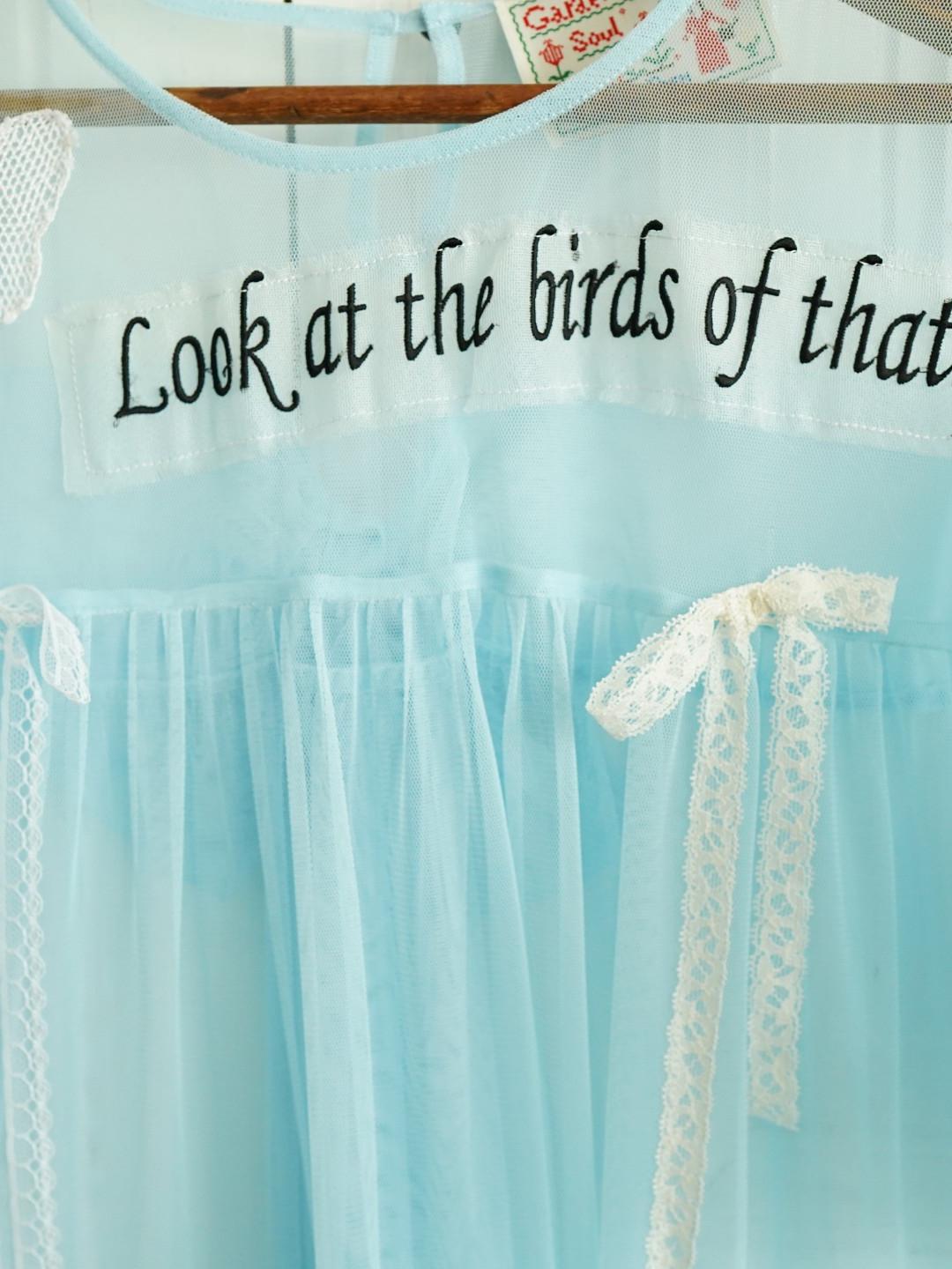 Unlogical Poem Vintage Dreamy Tulle Collage Embroidered Dress