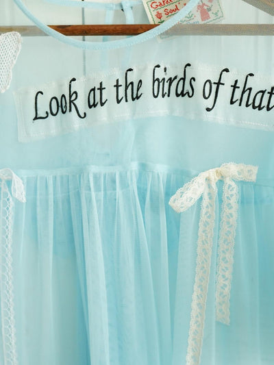 Unlogical Poem Vintage Dreamy Tulle Collage Embroidered Dress