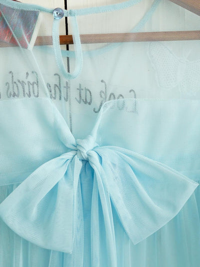 Unlogical Poem Vintage Dreamy Tulle Collage Embroidered Dress