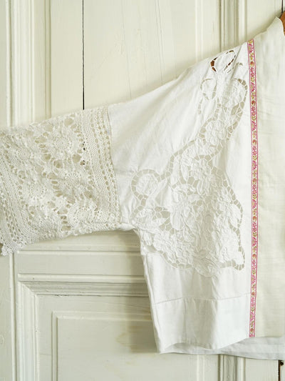 Unlogical Poem Heavily Embroidered Vintage-Style Cotton Fabric Kimono