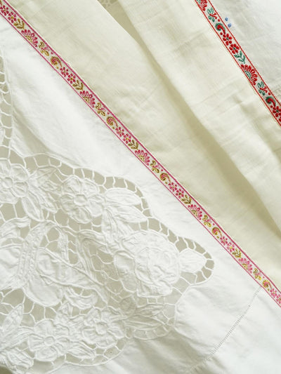 Unlogical Poem Heavily Embroidered Vintage-Style Cotton Fabric Kimono