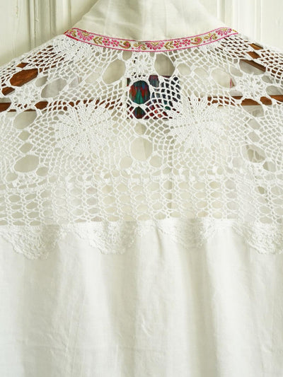 Unlogical Poem Heavily Embroidered Vintage-Style Cotton Fabric Kimono