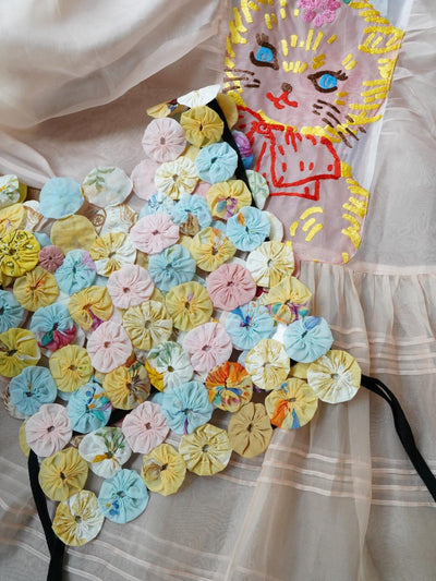 Unlogical Poem Heavy-Duty Colorful Yo-Yo Flower Tie-Back Vest