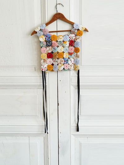 Unlogical Poem Heavy-Duty Colorful Yo-Yo Flower Tie-Back Vest