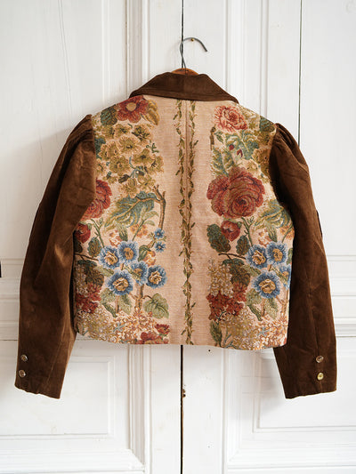 Unlogical Poem Doll Embroidery Patchwork Flower Yarn-dyed Blazer