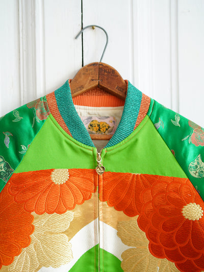 Unlogical Poem Classical Style Brocade Patchwork Green Souvenir Jacket