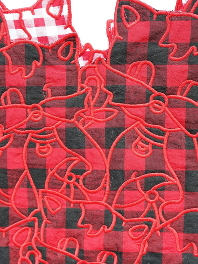 Unlogical Poem Cat Embroidery Reversible Gingham Smock