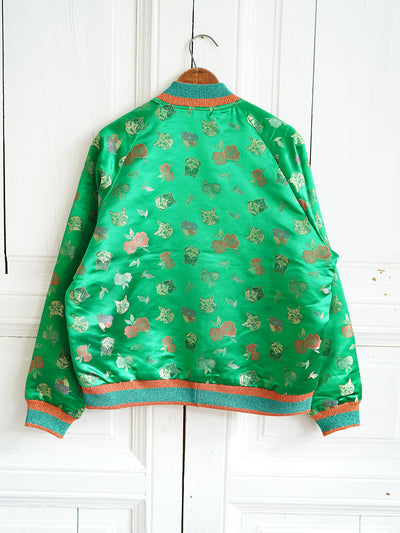 Unlogical Poem Classical Style Brocade Patchwork Green Souvenir Jacket