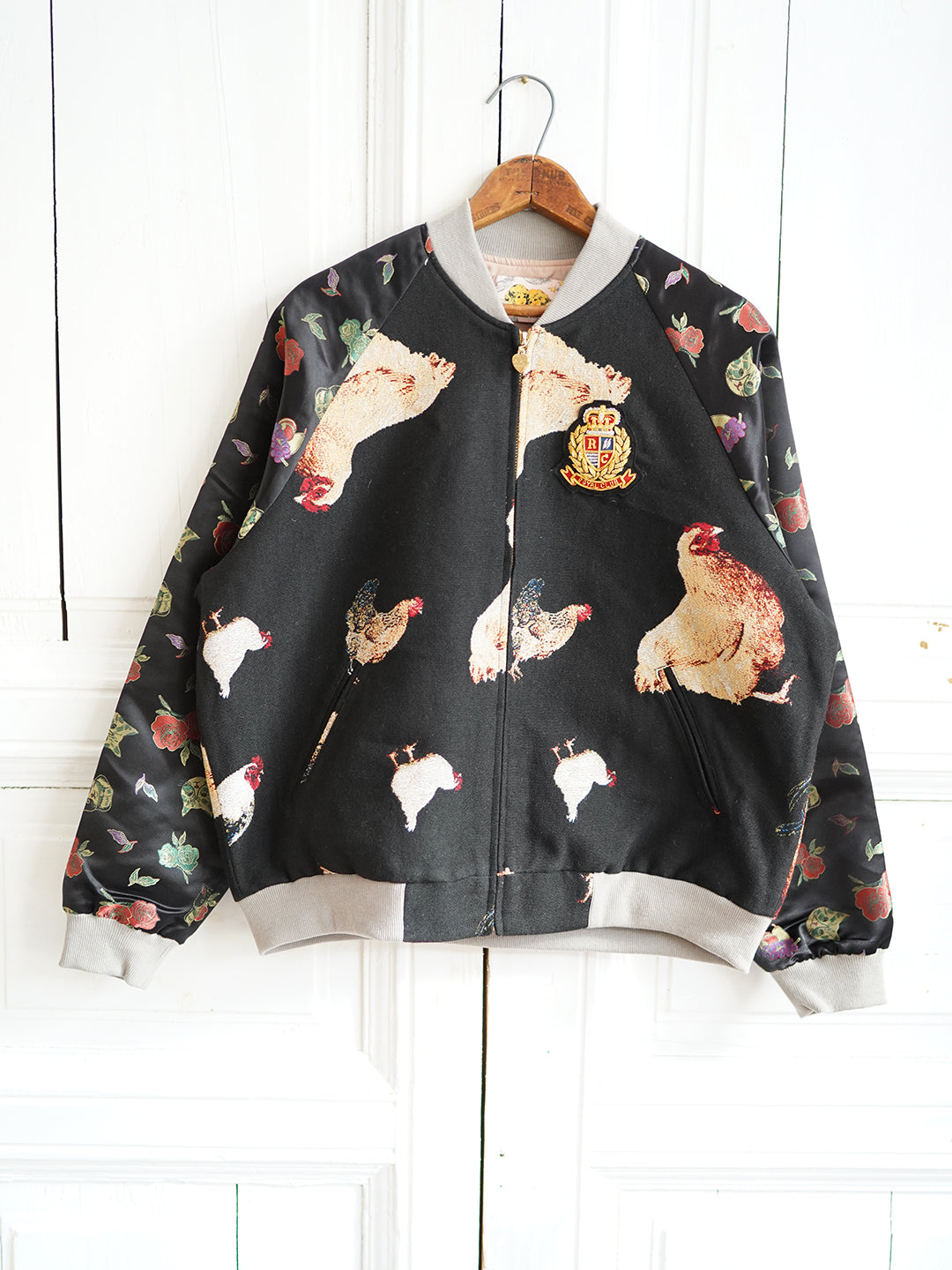 Unlogical Poem Cat Brocade Patchwork Yarn-dyed Souvenir Jacket