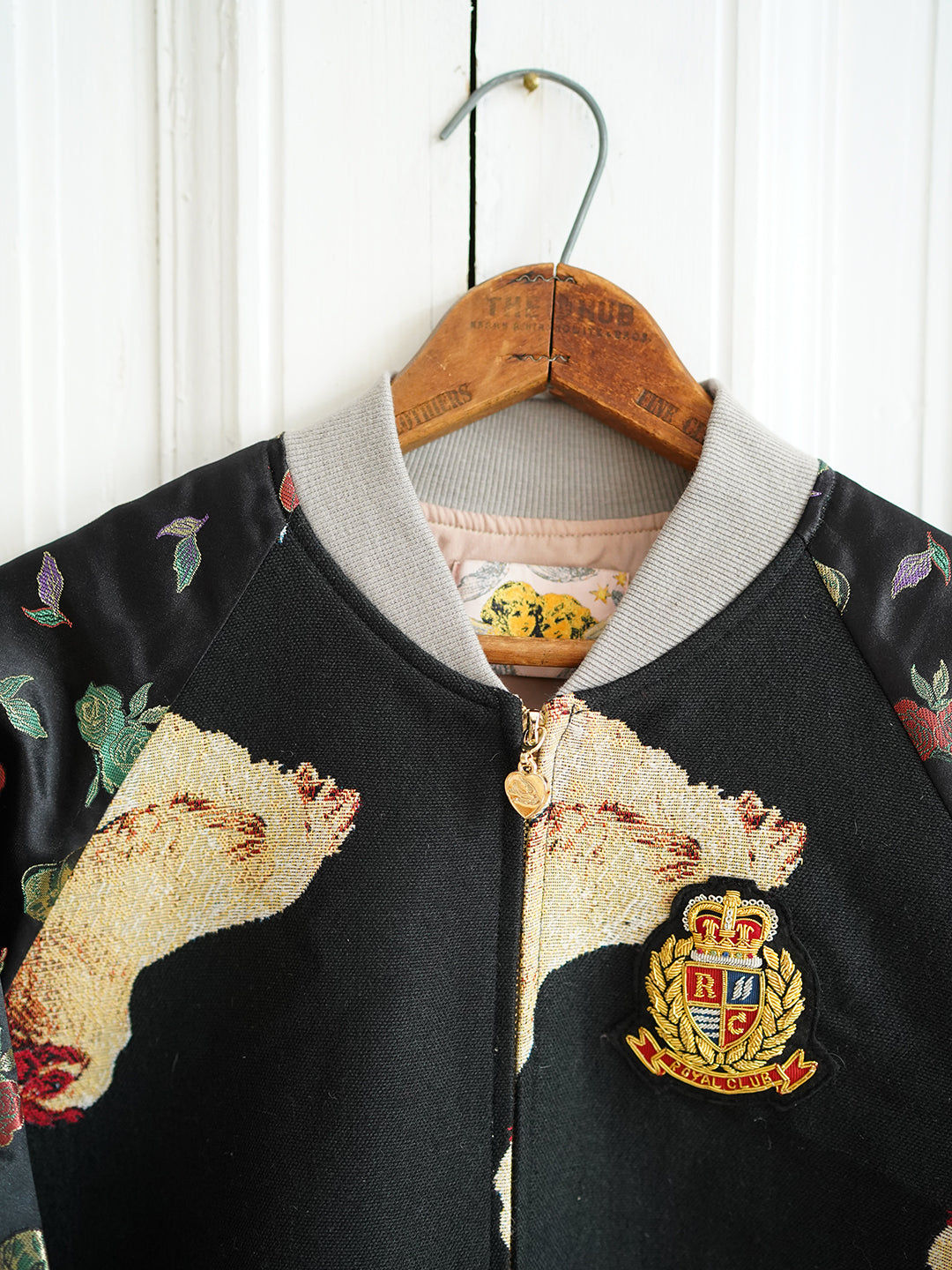 Unlogical Poem Cat Brocade Patchwork Yarn-dyed Souvenir Jacket