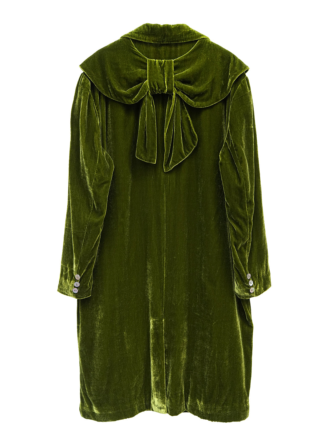 Unlogical Poem Retro-style Bow Velvet Overcoat