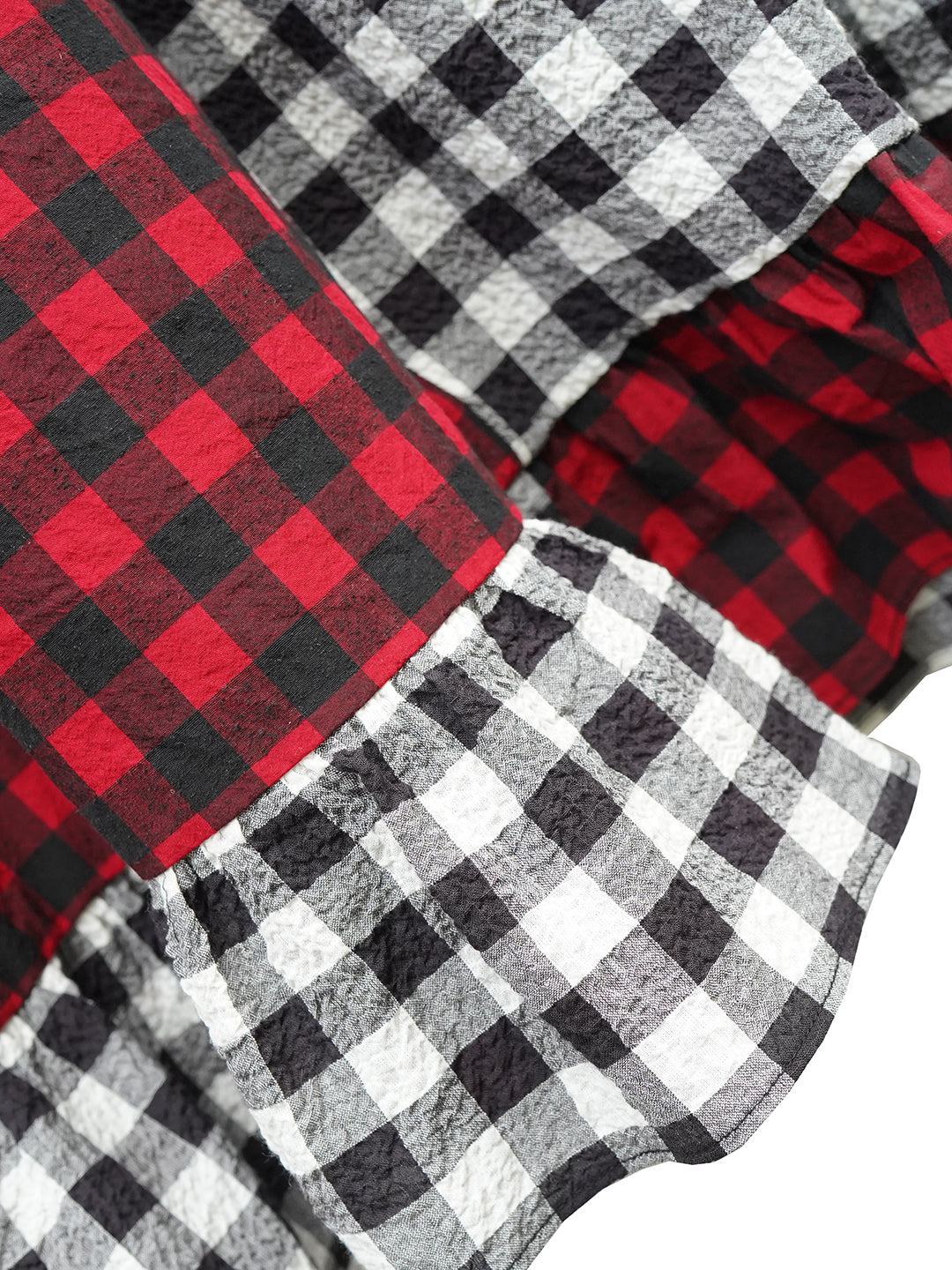 Unlogical Poem Retro Style Red and Black Gingham Patchwork Dress