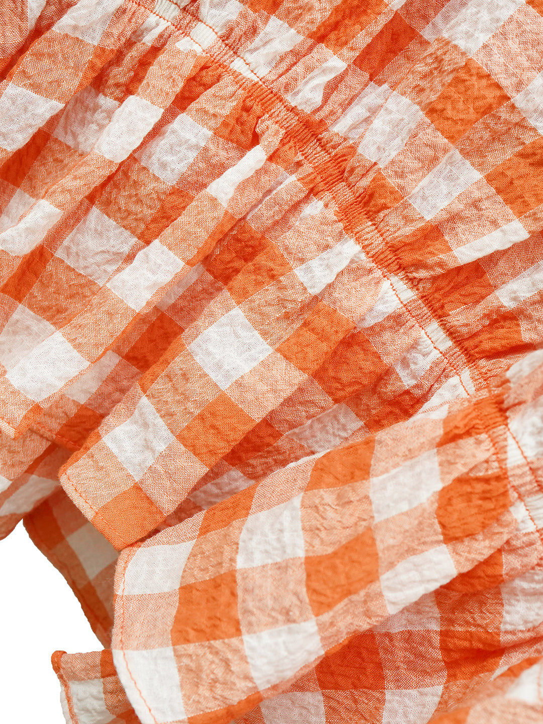 Unlogical Poem Victorian-style Orange Gingham Bow Shirt