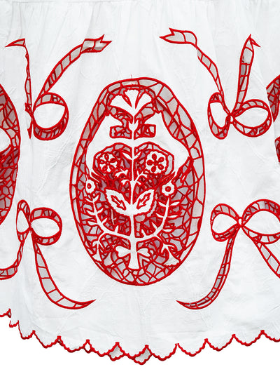 Unlogical Poem Victorian-style Paper-cut Pattern Hollow Embroidery Cotton Dress