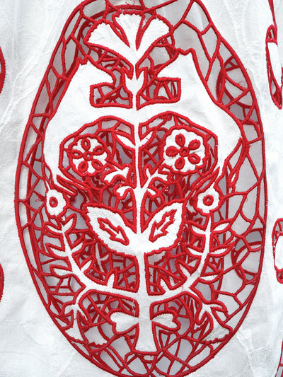 Unlogical Poem Victorian-style Paper-cut Pattern Hollow Embroidery Cotton Dress