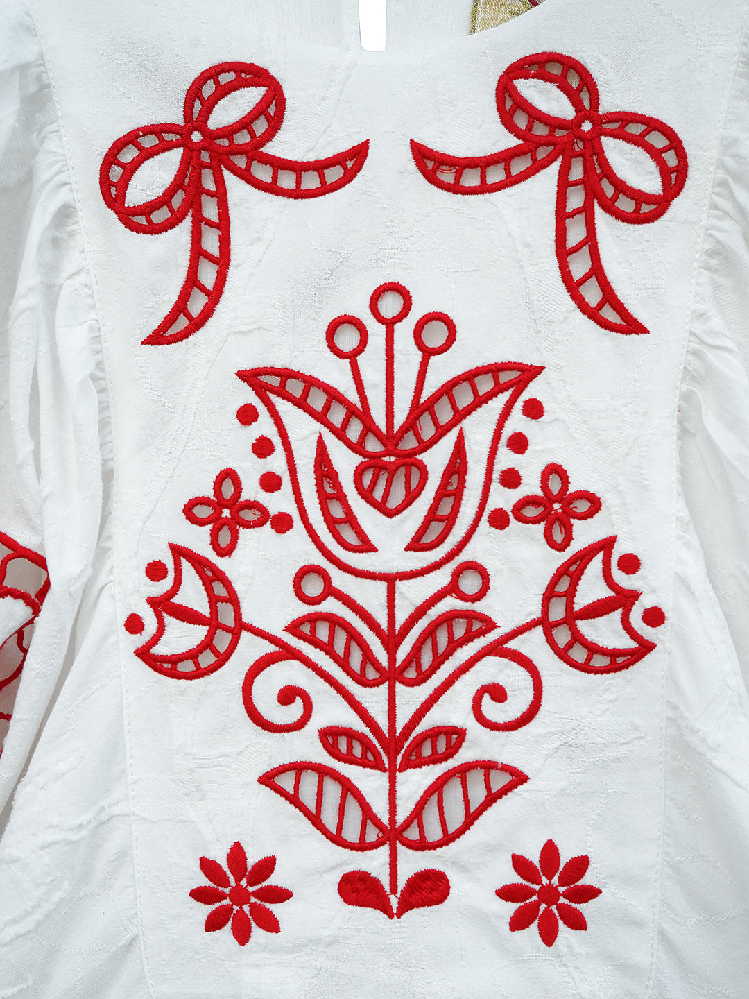 Unlogical Poem Victorian-style Paper-cut Pattern Hollow Embroidery Cotton Dress