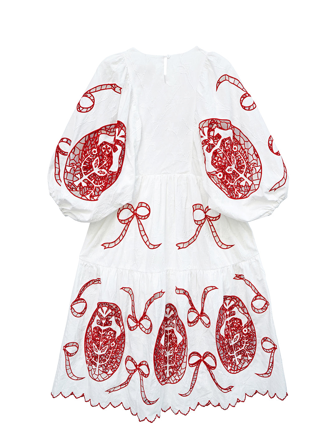 Unlogical Poem Victorian-style Paper-cut Pattern Hollow Embroidery Cotton Dress