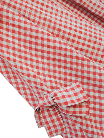 Unlogical Poem Retro-style Bow Linen Bud Skirt