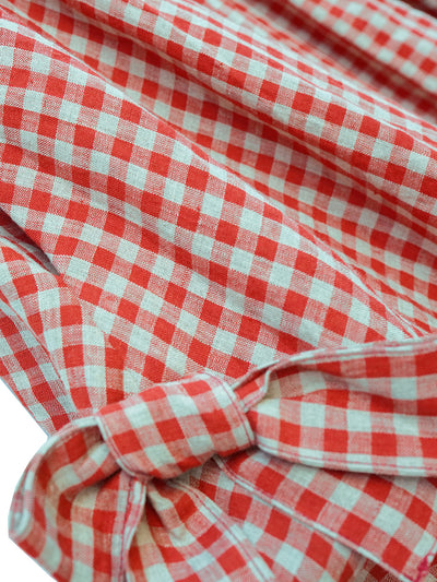 Unlogical Poem Retro-style Bow Linen Bud Skirt