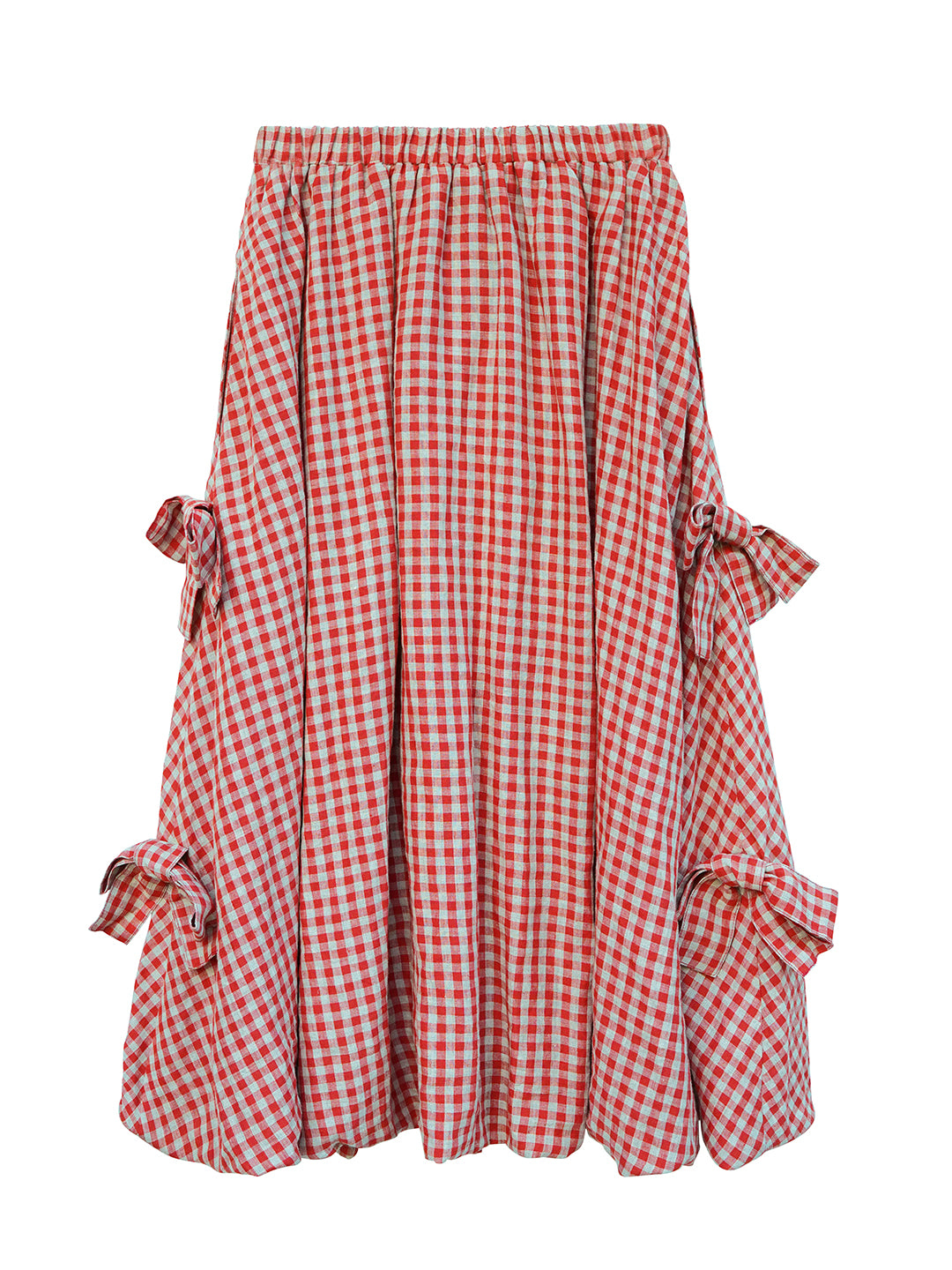 Unlogical Poem Retro-style Bow Linen Bud Skirt
