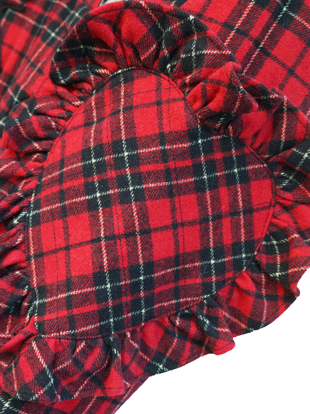 Unlogical Poem Cat Embroidered Red Tartan Wool Jacket