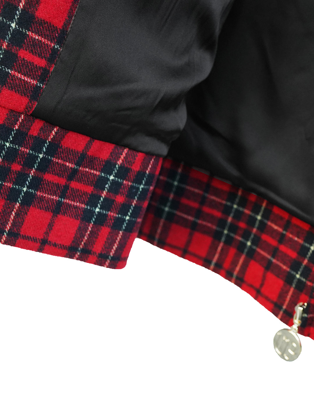 Unlogical Poem Cat Embroidered Red Tartan Wool Jacket