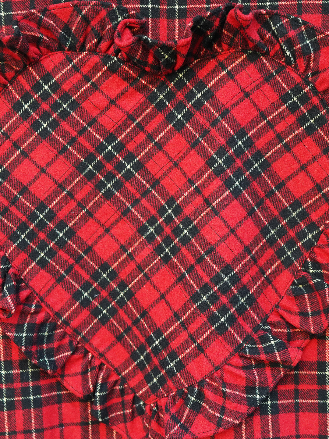 Unlogical Poem Cat Embroidered Red Tartan Wool Jacket