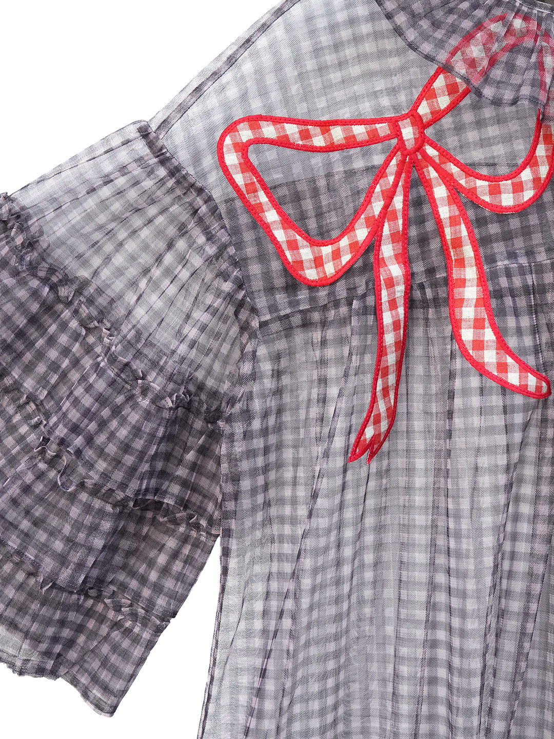 Unlogical Poem Vintage Style Ruffle Black Gingham Dress Smock