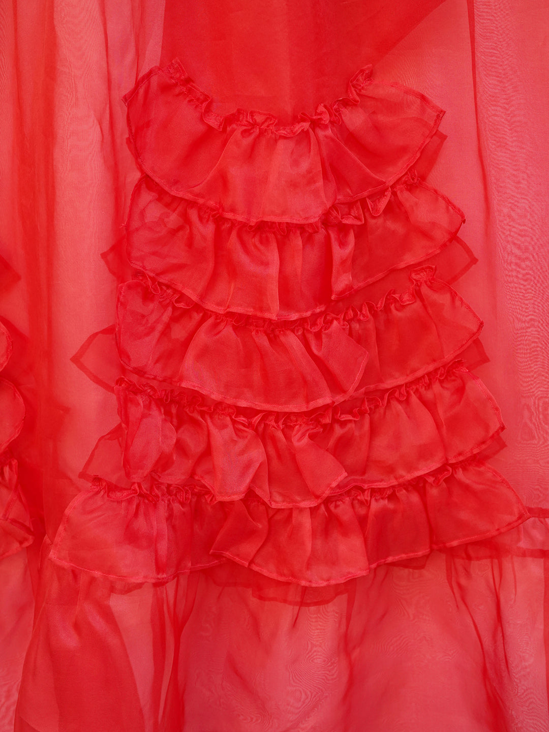 Unlogical Poem Vintage Style Ruffle Red Silk Dress Smock