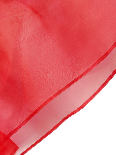 Unlogical Poem Vintage Style Ruffle Red Silk Dress Smock