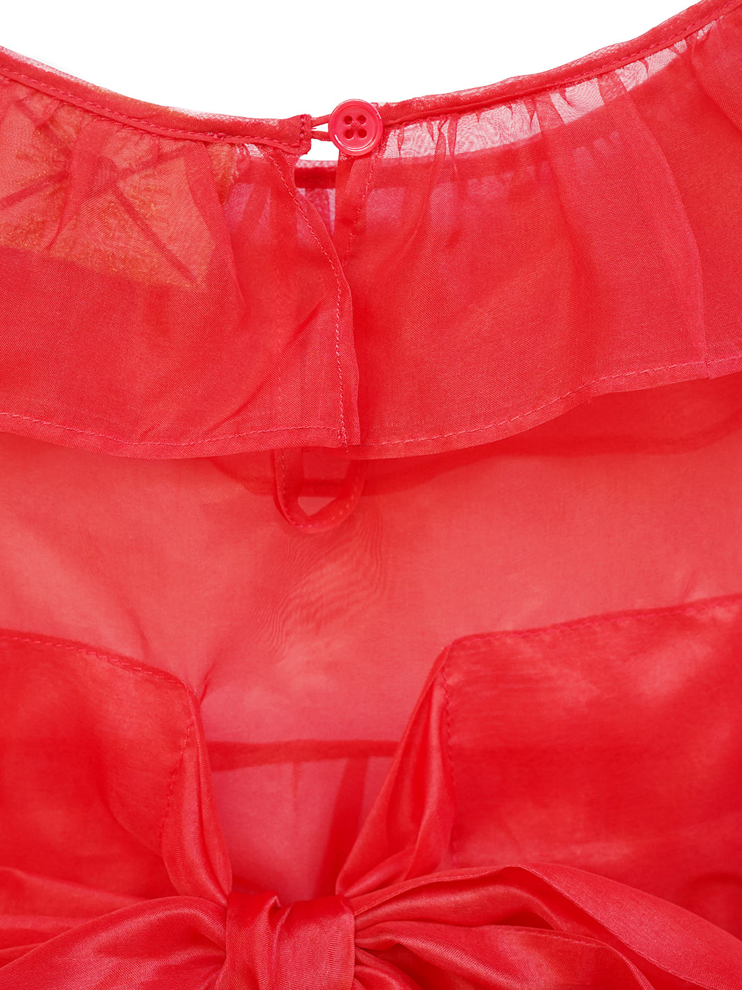 Unlogical Poem Vintage Style Ruffle Red Silk Dress Smock