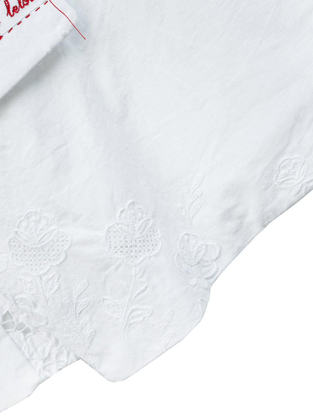 Unlogical Poem Poem Embroidery White Cotton Oversized Blazer