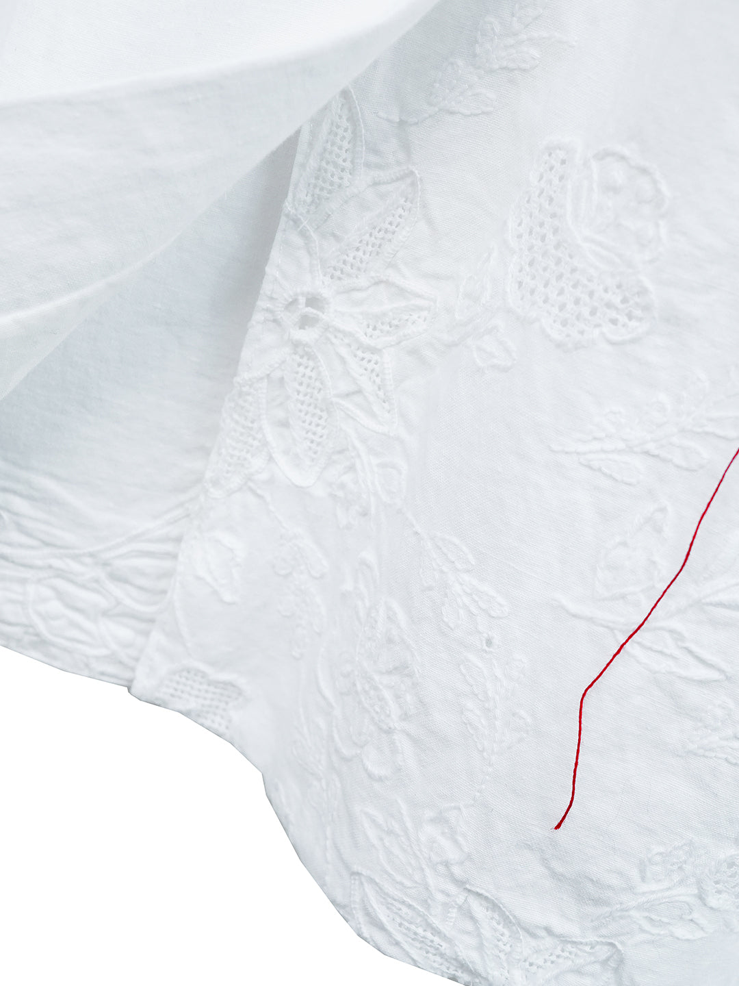 Unlogical Poem Poem Embroidery White Cotton Oversized Blazer