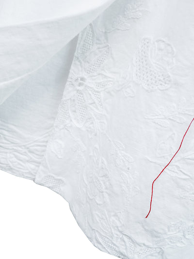 Unlogical Poem Poem Embroidery White Cotton Oversized Blazer